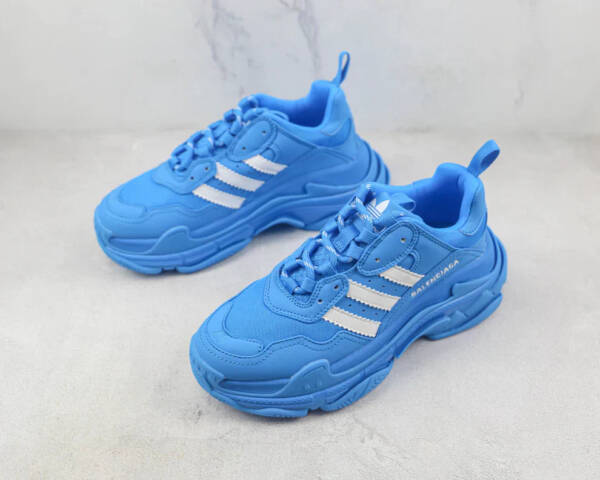 Balenciaga X Adidas Triple S Blue White - Imagem 4