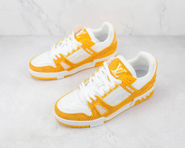Louis Vuitton Trainer Yellow Monogram Denim White - Imagem 6