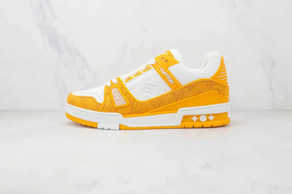 Louis Vuitton Trainer Yellow Monogram Denim White - Imagem 2